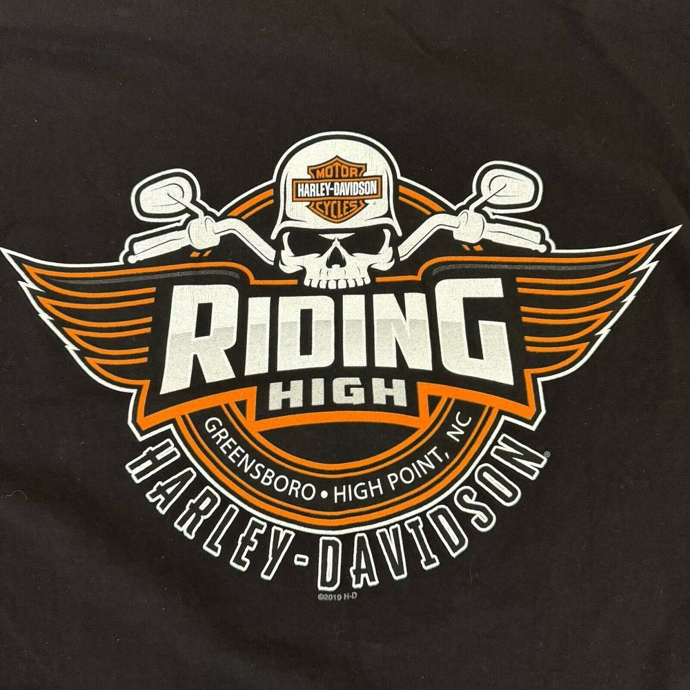 Harley-Davidson T-Shirt Mens XL Black Riding High Greensboro NC Graphic Tee